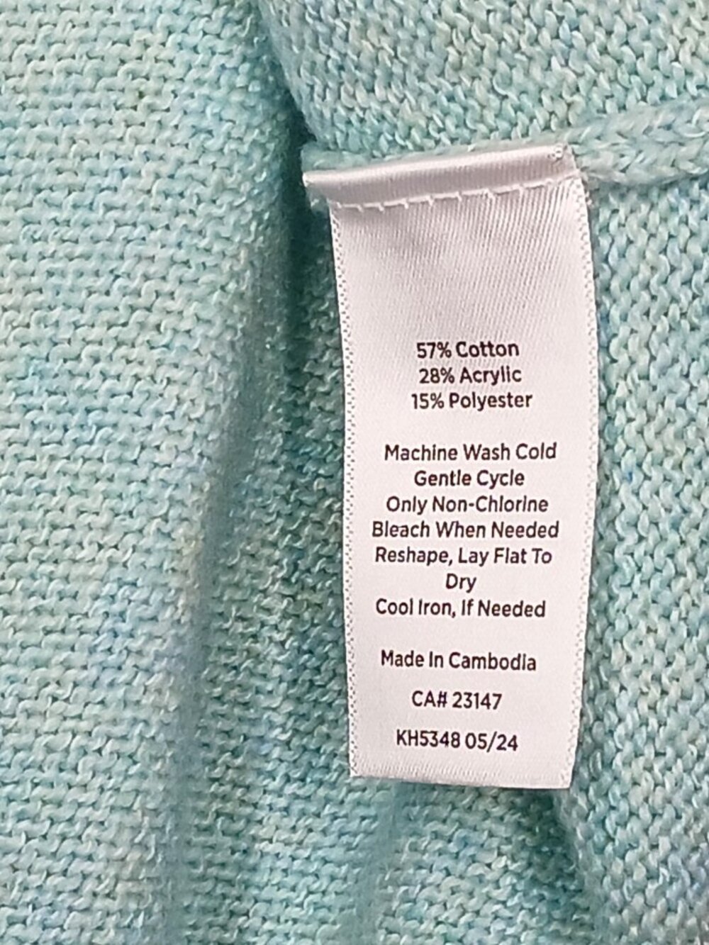 NWT TALBOTS Petite Large PL Mockneck Chevron Fair Isle Nordic Sweater Ice Green - Picture 8 of 8